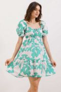 2351 Kloş Poplin Elbise - D. Mint resmi